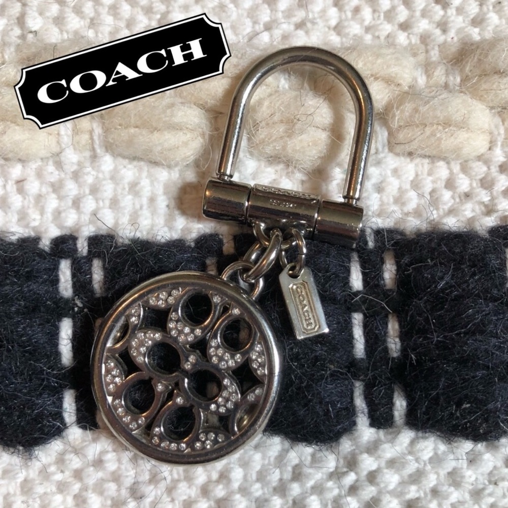 Coach Rhinestone Circle Logo Keychain